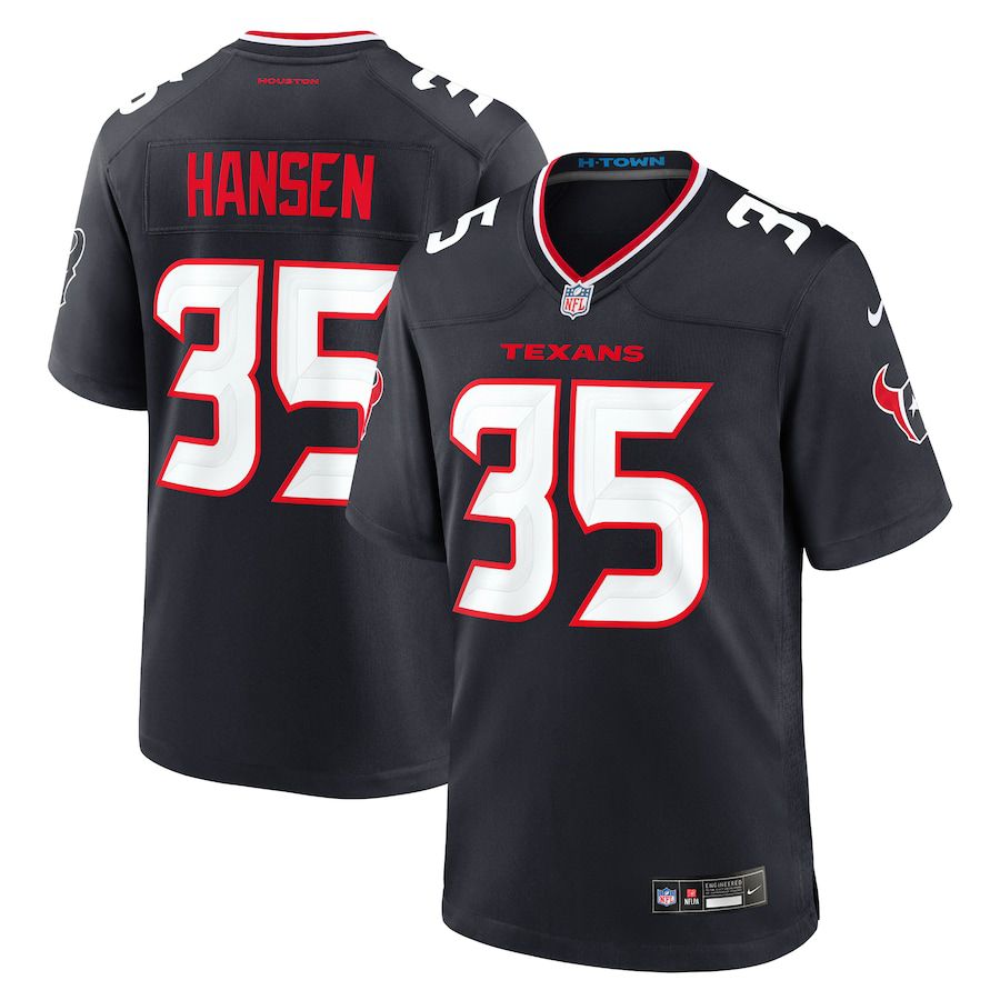 Men Houston Texans 35 Jake Hansen Nike Navy Team Game NFL Jersey